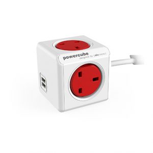 Allocacoc PowerCube Extended USB UK; RED