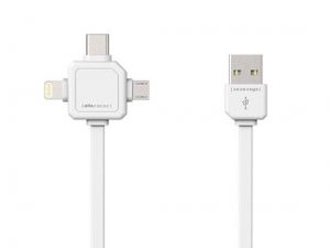 Allocacoc USBcable 3 in 1 (Usb C/Micro/Lightning); WHITE