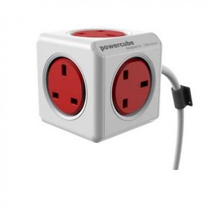Allocacoc PowerCube Extended 3m cable UK - RED