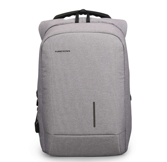 Kingsons Smart Backpack 15.6″ (Light Grey) (With USB Port) KS3149W-LG ...