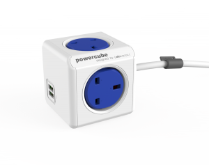 Allocacoc PowerCube Extended USB UK; BLUE