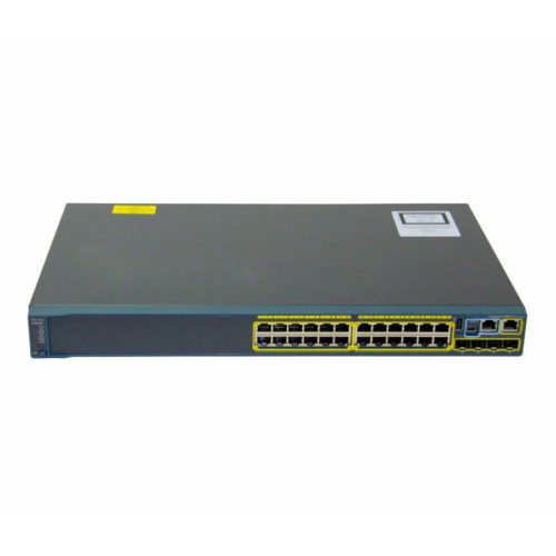 A Cisco Switch for Networking with grey color and 34 ports with 4 ports of uplink in Bahrain by Nexcel Computer solutions