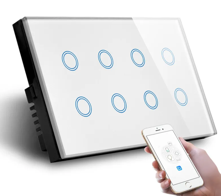 A Makegood 8 Gang touch wifi switch Wi-Fi +Bluetooth smart Switch support Alexa/google home voice control in Bahrain